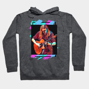 Young Guitarist (paint splotch frame) Hoodie